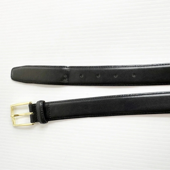 Jos. A. Bank Italian Leather Belt Size 40 Black Gold Buckle Dress Belt Office - Picture 2 of 7